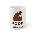 Poop Happens Mug – Funny Novelty Coffee Cup with Dapper Poop Emoji