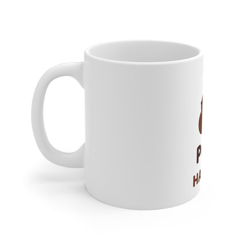 Poop Happens Mug – Funny Novelty Coffee Cup with Dapper Poop Emoji